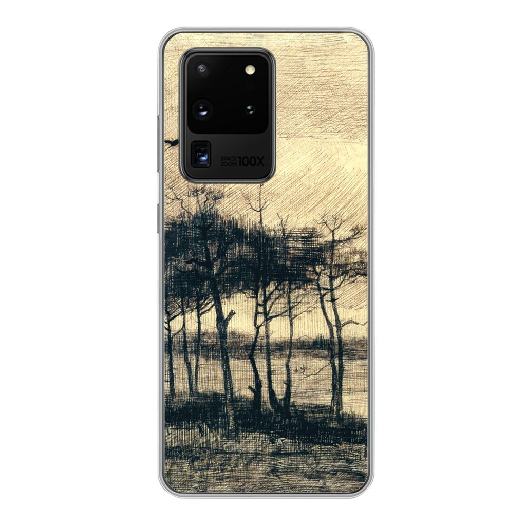 MuchoWow Handyhülle Schutzhülle Hülle für Samsung Galaxy S20 Ultra Kiefern im Sumpf - Vincent van Gogh Silikon Softcase Handy Hülle - Karten...