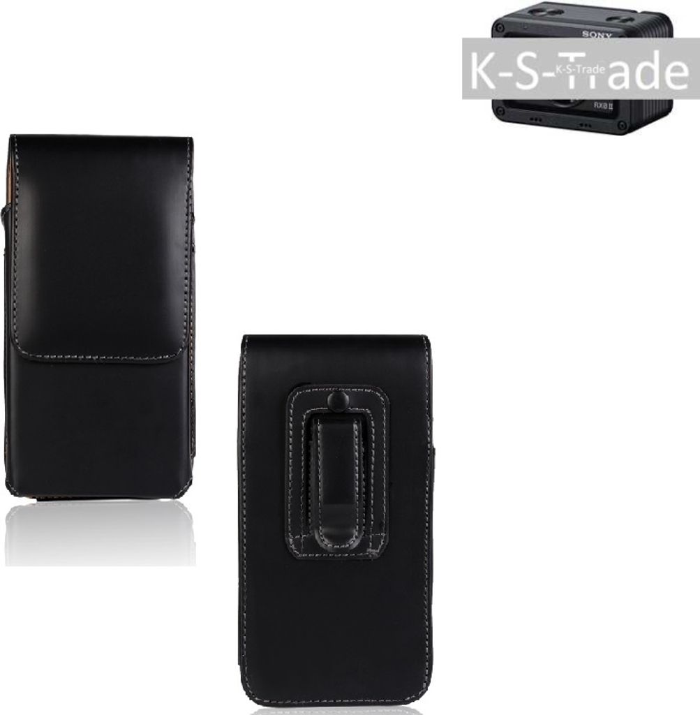 K-S-Trade Gürteltasche kompatibel mit Samsung Galaxy A8 (2018) Schutz-Hülle Handy-Hülle mit Magnetverschluss Holster in schwarz