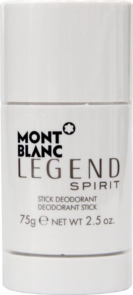 A white stick deodorant with black text and logo.