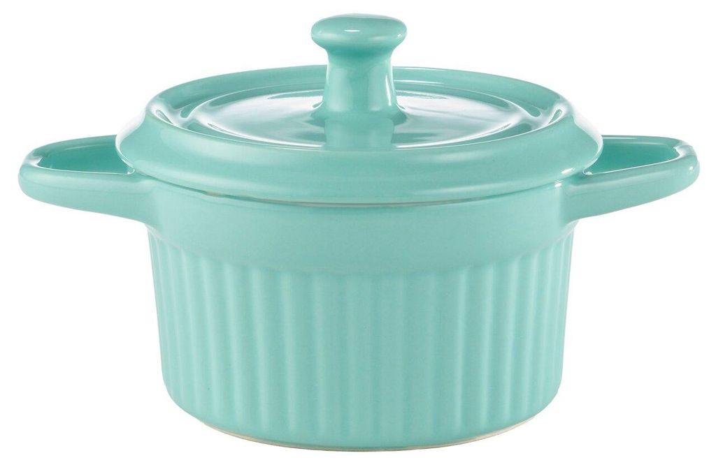 Grüne Keramik Cocotte Big-Cocotte für Schmorgerichte mit optimaler Wärmespeicherung