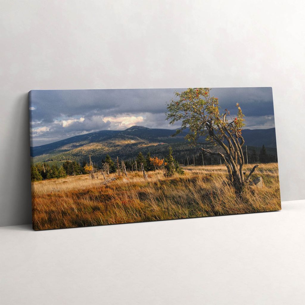 Riesengebirge im Herbst – Leinwandbild Wandbild – 120x60 cm – Leinwandbilder – Wandbilder – Schlafzimmer – Flur