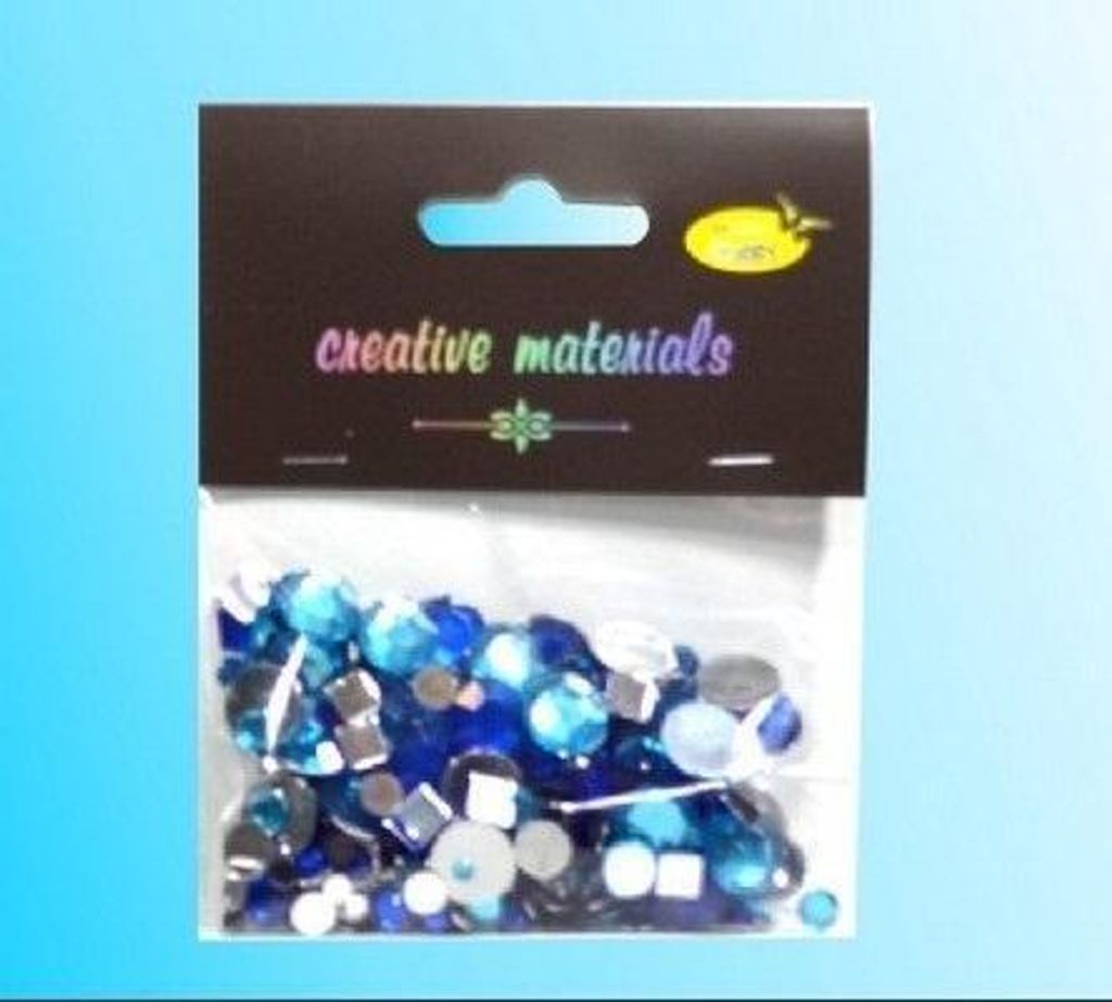 Elementy kryształkowe niebieskie 4-12mm 25g