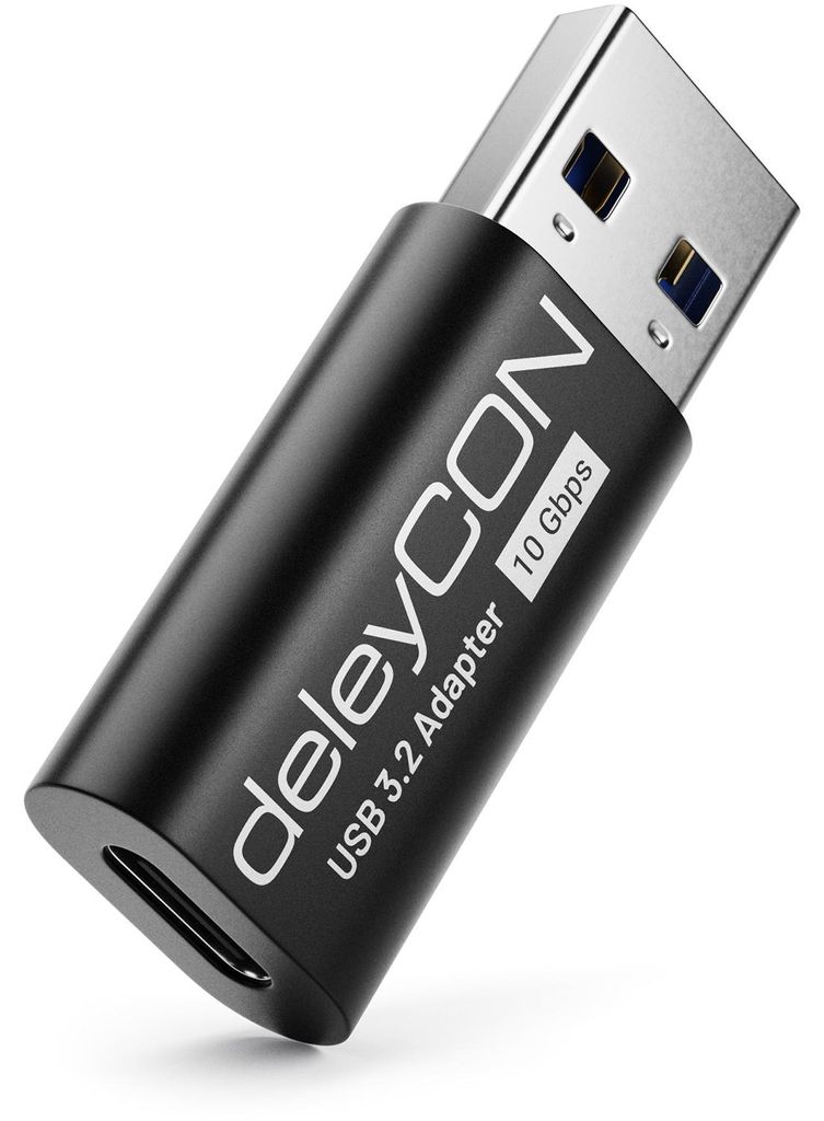 deleyCON USB-C Adapter 10Gbps USB-C Buchse auf USB-A Produktbild 