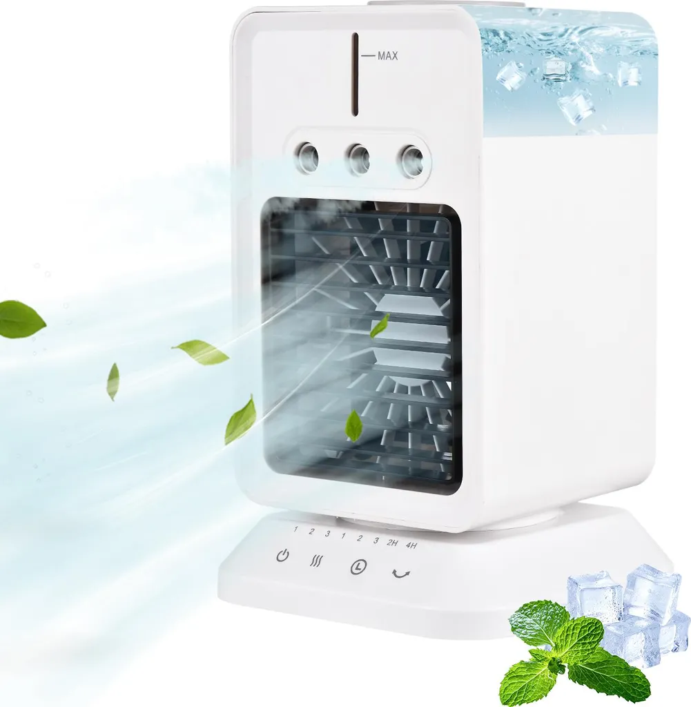 Mini refroidisseur d'air portable USB avec 3 vitesses et timer intégré - 4