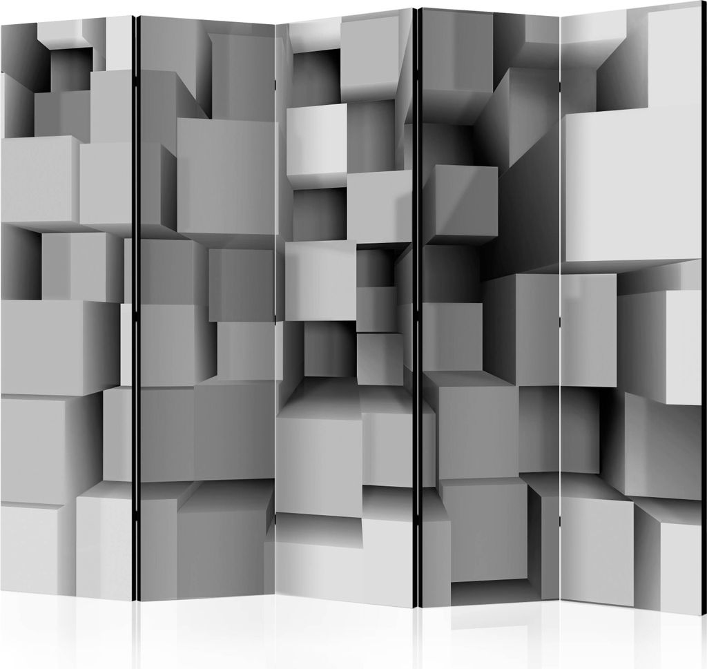 Akusticher Raumteiler 3D Effekt Abstrakt Foto Paravent 225x172 cm beidseitig auf Vlies-Leinwand bedruckt Akustikschaum Trennwand Spanische Wand Sic...