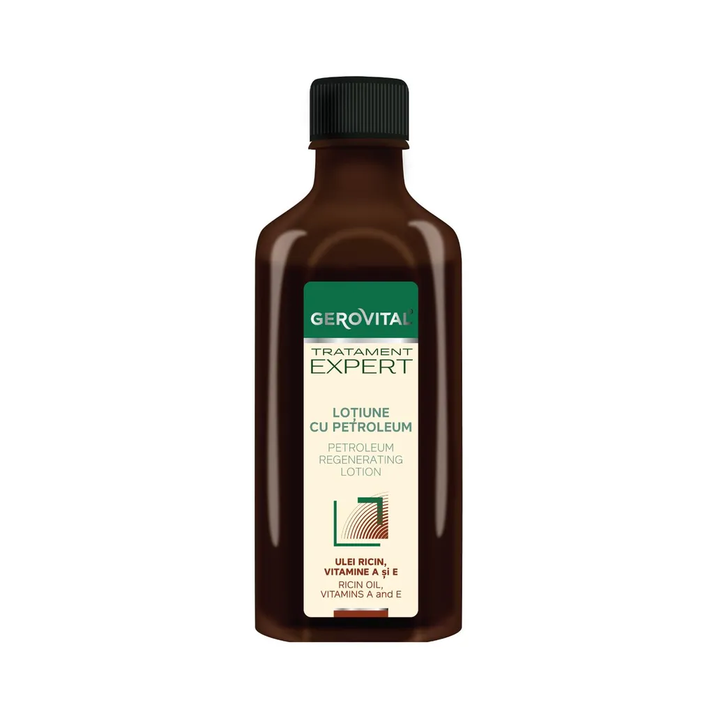 Gerovital Lotion Régénératrice au Pétrole et Ricin - Soin Cheveux 100ml