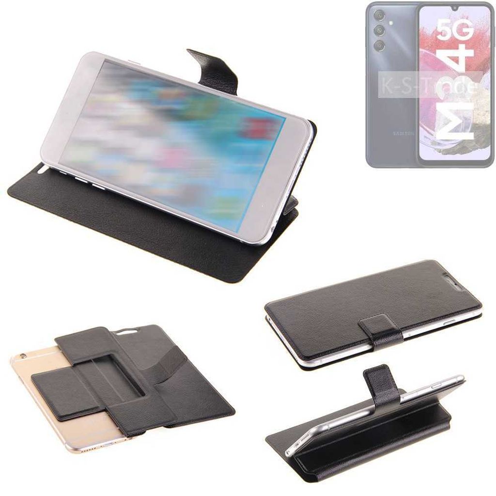 K-S-Trade Schutzhülle kompatibel mit Samsung Galaxy M34 5G Schutzhülle Flip Cover Klapphülle Wallet Case Slim Handyhülle bookstyle schwarz