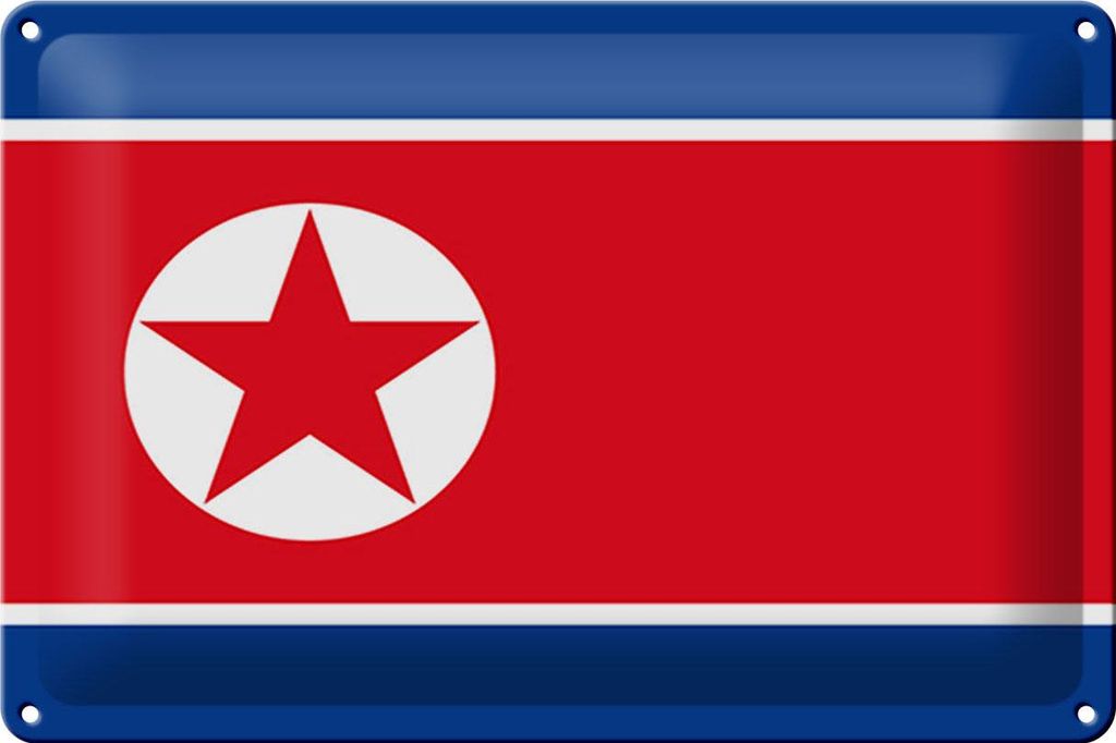 Blechschild Flagge Nordkorea 30x20cm Flag of North Korea Produktbild 