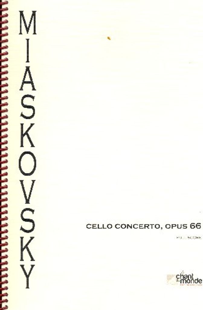 Nikolai Miaskovsky, Cello Concerto, Op. 66 Cello and Orchestra Partitur