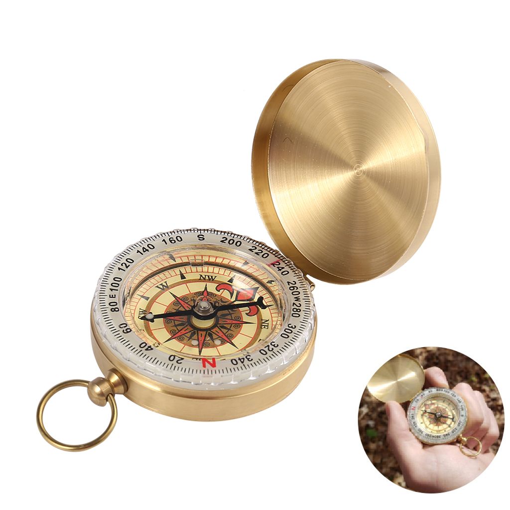 Taschenuhren Kompass mit Kette Sprungdeckel Kompass Magnetkompass silbern 