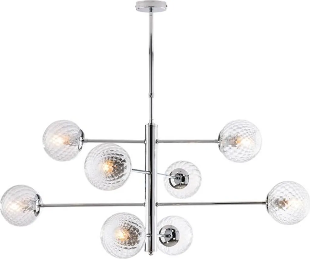 Suspension Demetra 8 Lumières en Fer Chromé Poli d.103 BL279-8-CR