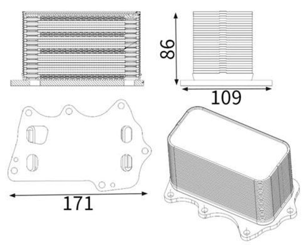 MAHLE CLC 350 001S Ölkühler Motoröl für BMW 1 Schrägheck (F20) 3 Touring (F31) 3 Touring (G21) 3 Limousine (F30, F80) 5 Touring (G31) 5 Limousine