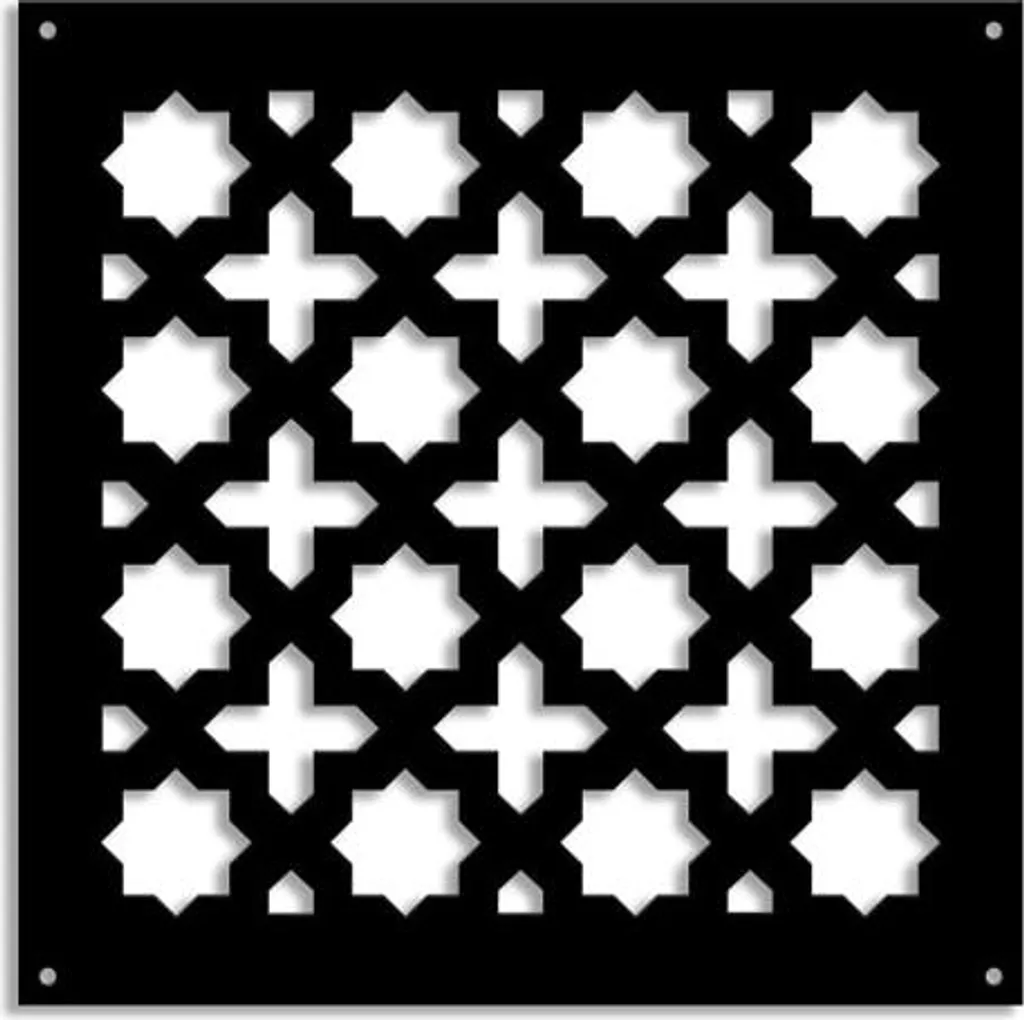 CROSS - Pannello in PVC traforato - Parasole 48x48 cm nero
