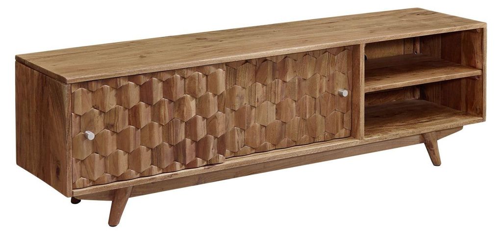 MASSIVMOEBEL24.DE TV-Board Akazie 145x35x45 natur lackiert Produktbild 
