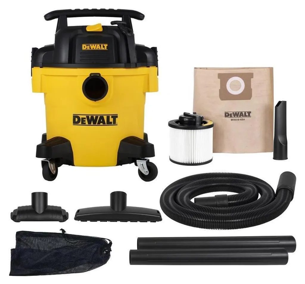 Aspirateur eau et poussière DEWALT pour nettoyage chantier et garage