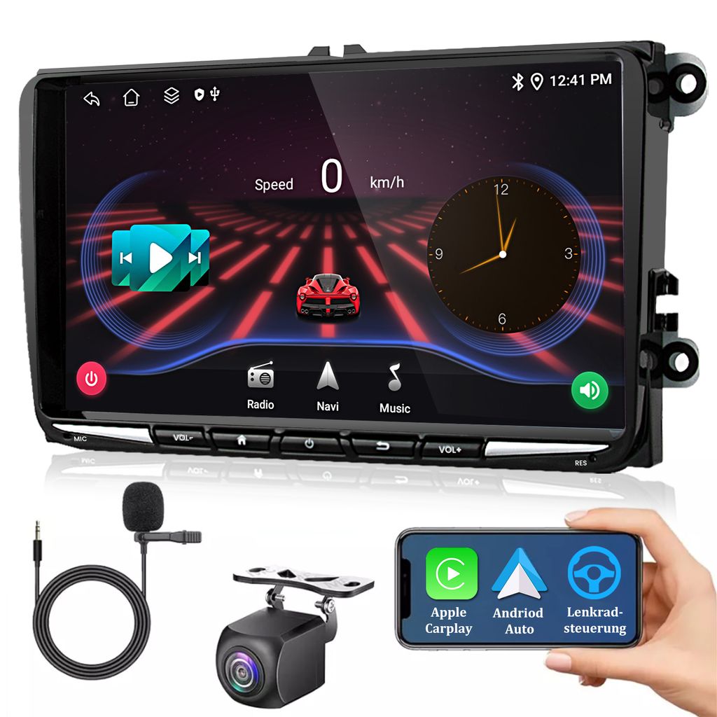 6+128G Android 14 Carplay Autoradio GPS Navi WIFI 4G BT Image du produit 