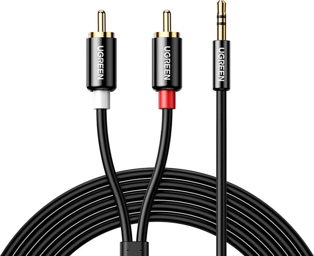 UGREEN 3,5 mm jack na 2RCA (cinch) kábel 1,5 m (čierny) Obrázok produktu 