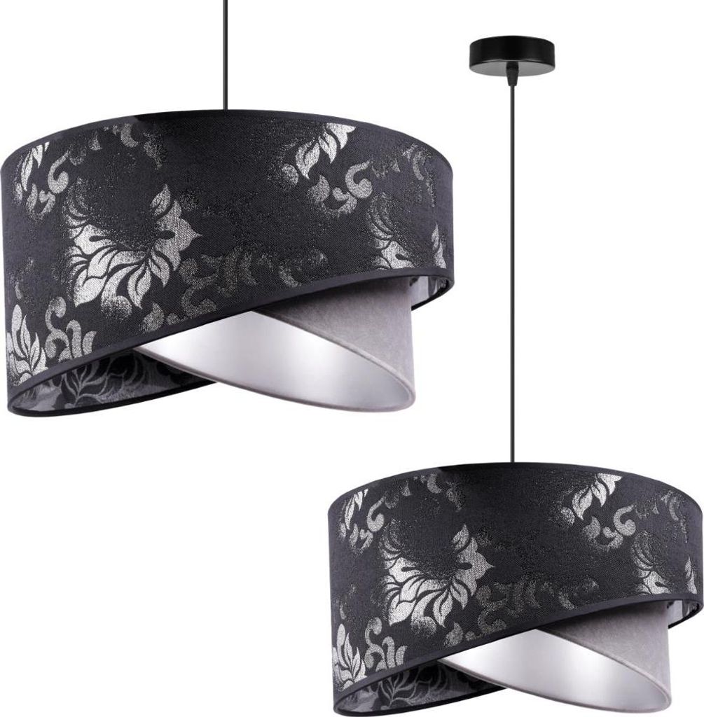 Pendelleuchte Glamour Schwarz – Elegante Hängelampe Kronleuchter Deckenlampe für Wohnzimmer und Esszimmer