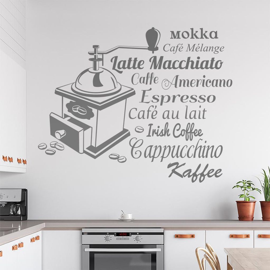 Wandtattoo Kaffee Nr. 3 Wandtattoo in 6 Größen - Wandaufkleber Wall Sticker - Dekoration, Küche, Wohnzimmer, Schlafzimmer, Badezimmer