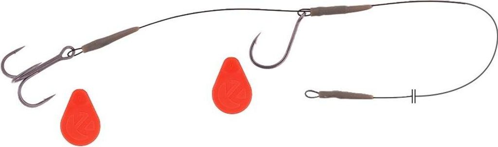 Zeck DB Single Hook & Treble Rig - Stahlvorfach, Produktbild 