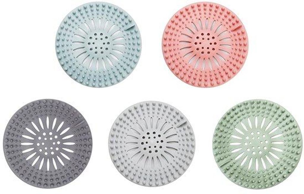Silikon AbflussSieb 5er Pack 13cm Haarfang Duschkorb