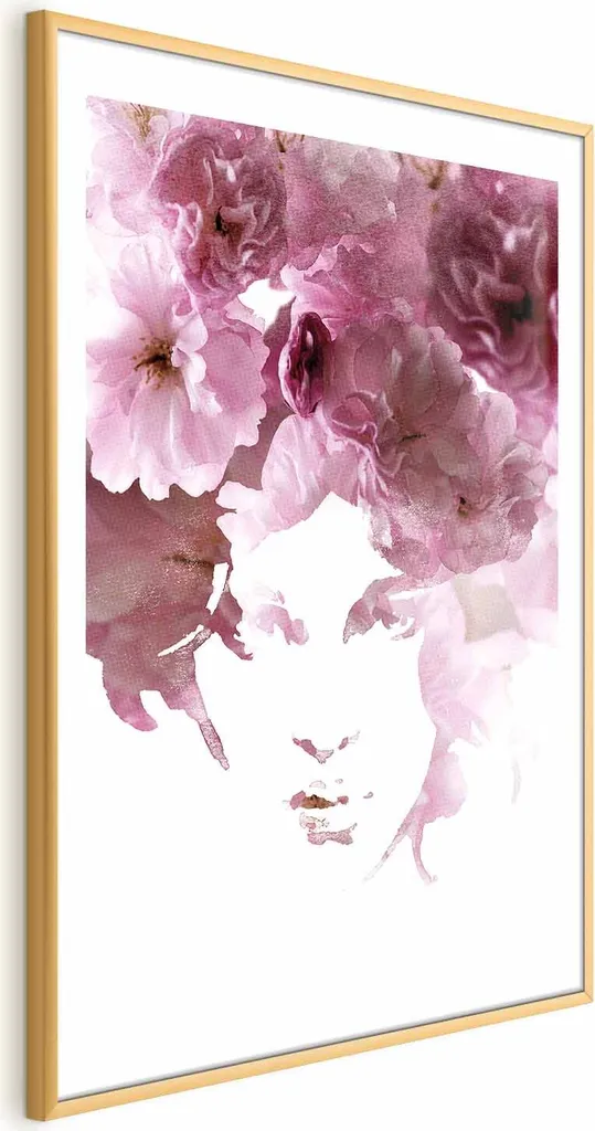 Regalo Originale: Poster Flower Gaze 40x60 con Cornice Oro e Margine