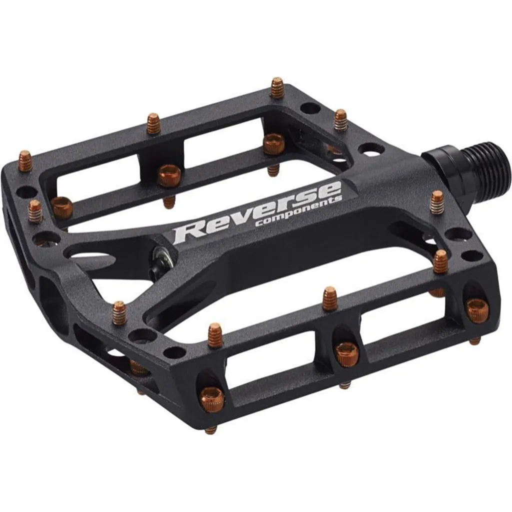 Pédales larges ONE anti-glisse noires et orange pour VTT de trail