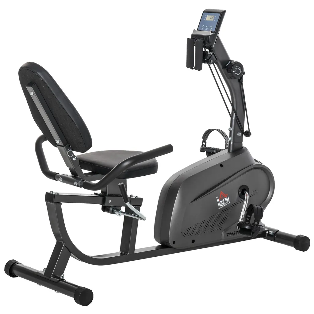 Vélo d'appartement assis magnétique pliable avec selle réglable noir