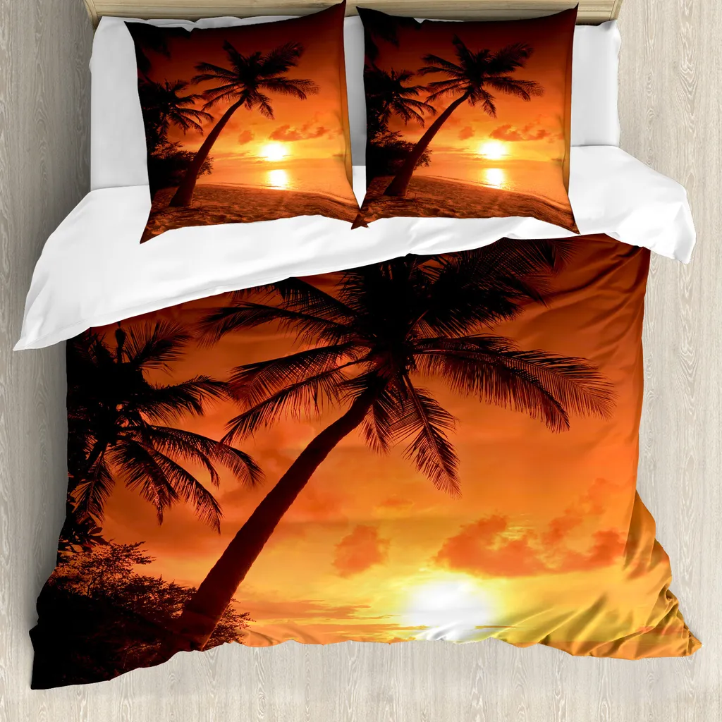Copripiumino Palms Sunset ABAKUHAUS 155x220: Vibes Tropicali