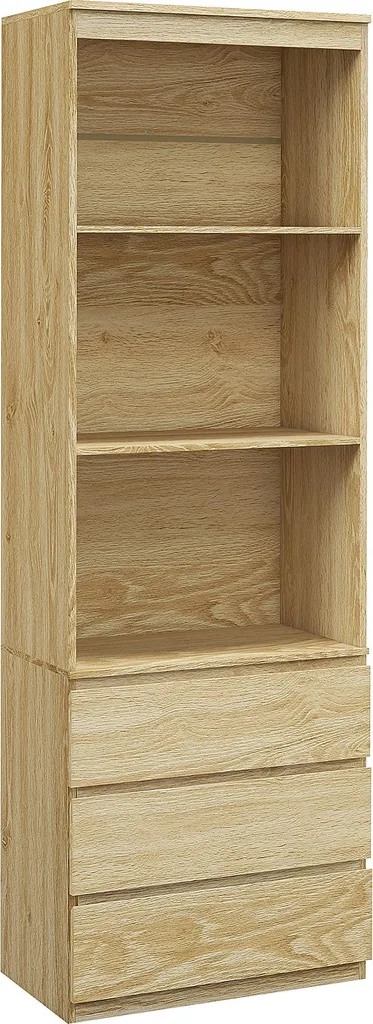 Bibliothèque gain de place 180 cm aspect bois chêne - Série CUBE