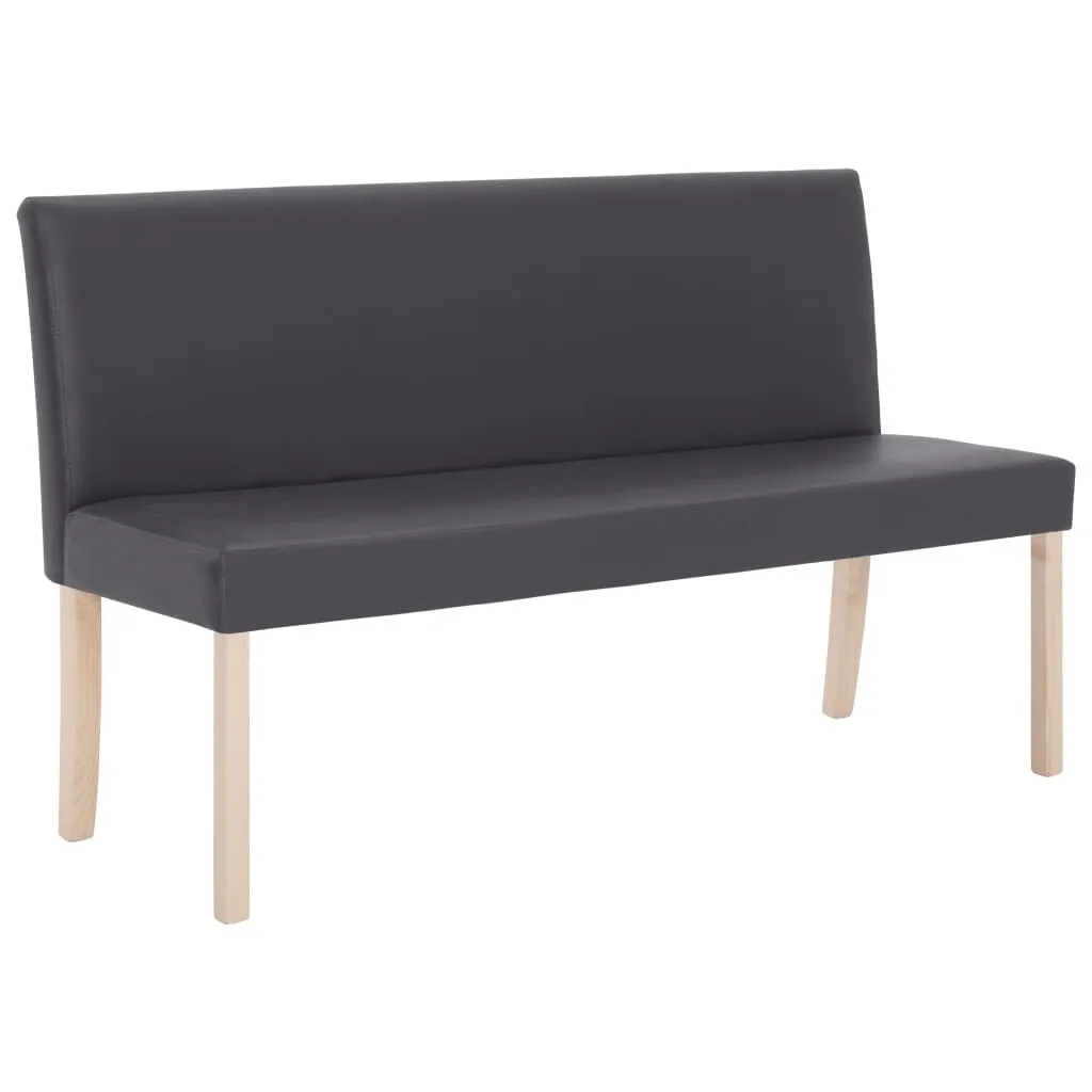 Banc similicuir gris 139,5 cm avec assise rembourrée haute densité chic