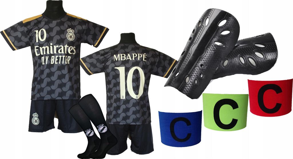 Schwarzes MBAPPE-Fußballset + Socken + Zubehör - OO 140