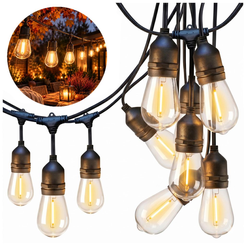 MasterLED LED Lichterkette Außen 10 m 230 V mit 10 x E27 Produktbild 
