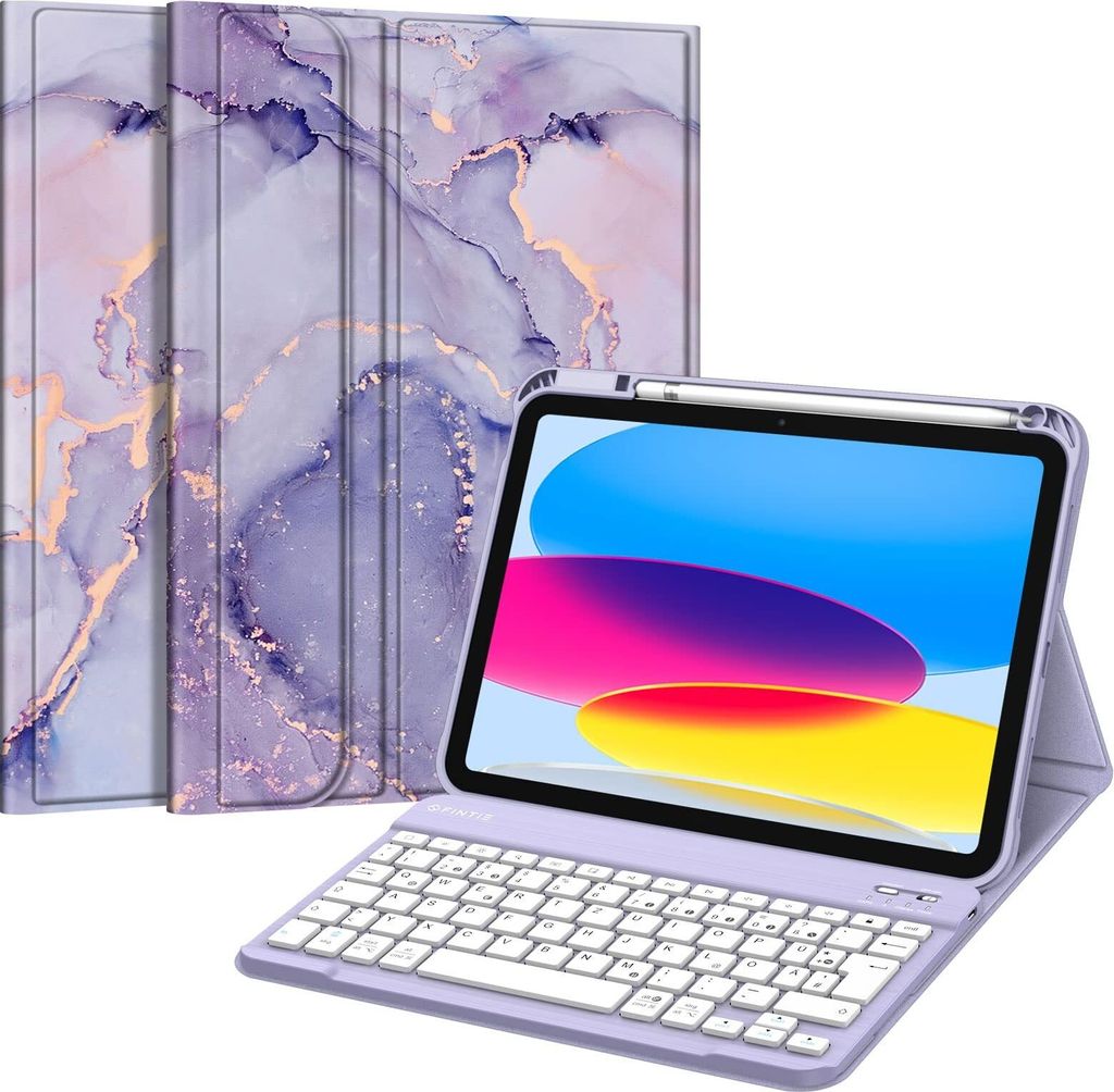 Fintie Tastatur Hülle für iPad 11.Generation 11" 2025, iPad 10. Generation 2022 10.9", Schutzhülle mit TPU Rückschale, Pencil Halter und magnet...