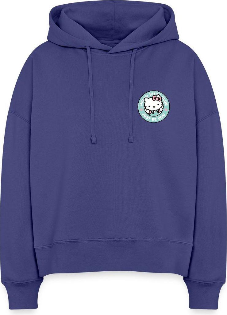 Spreadshirt Hello Kitty Club Just Be You Frauen Boxy Organic Hoodie, XXL, Dämmerung