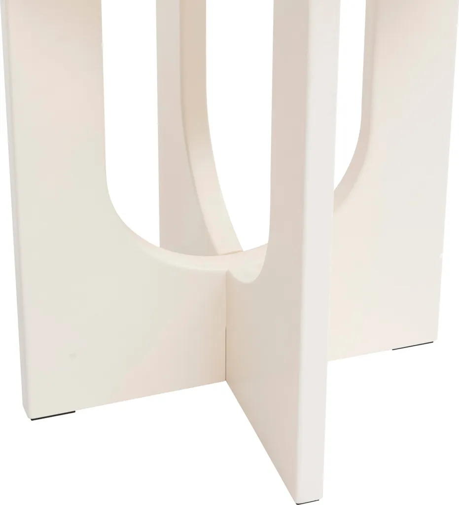 Petite Table d'Appoint Ivoire Bloom 50x40 cm - Finition Matte Chic