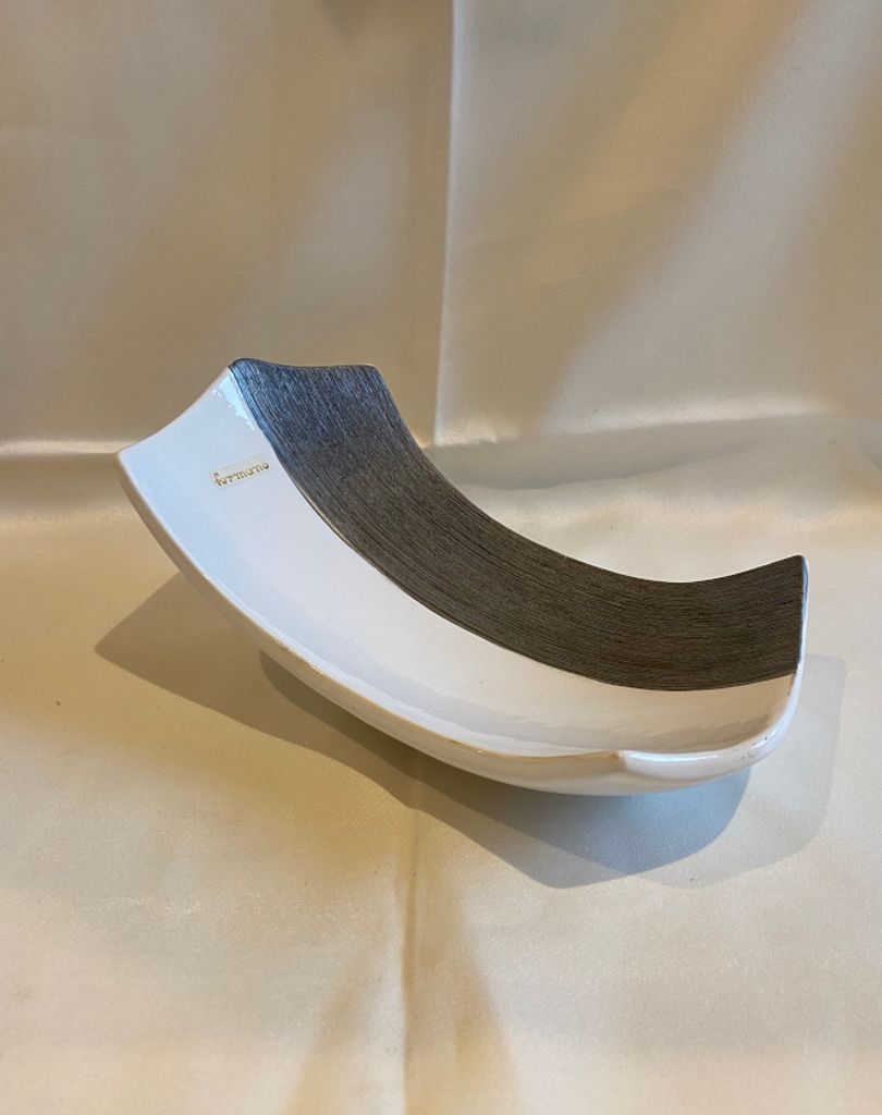 Formano Dekoschale weis/grau 24 x 12cm
