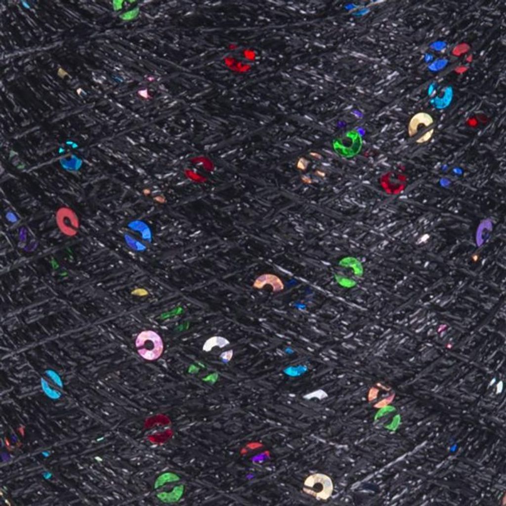 YarnArt Paillettes 8010 Schwarze Metallic-Garn mit Produktbild 