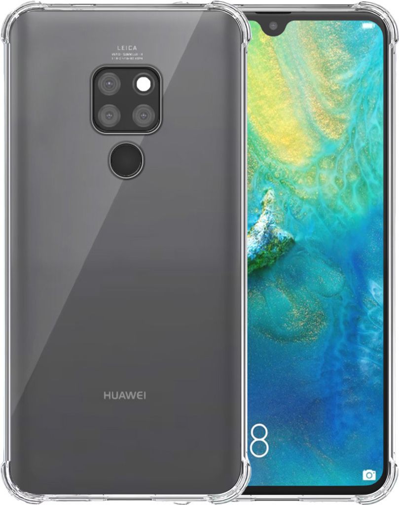 Smartphonica Telefon Fall geeignet für Huawei Mate 20 Transparent Shockproof - Shockproof TPU SIlicone Backcover Case mit Bumper Transparent