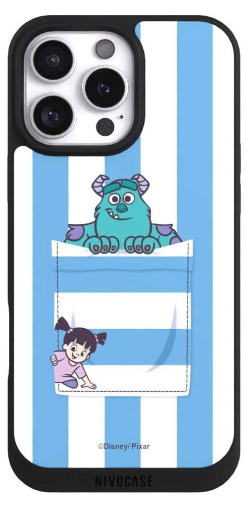 NIVOCASE Handyhülle für Apple iPhone 16 Pro Max Hülle NIVOpure Case Schwarz Disney Pixar Fanartikel Die Monster AG