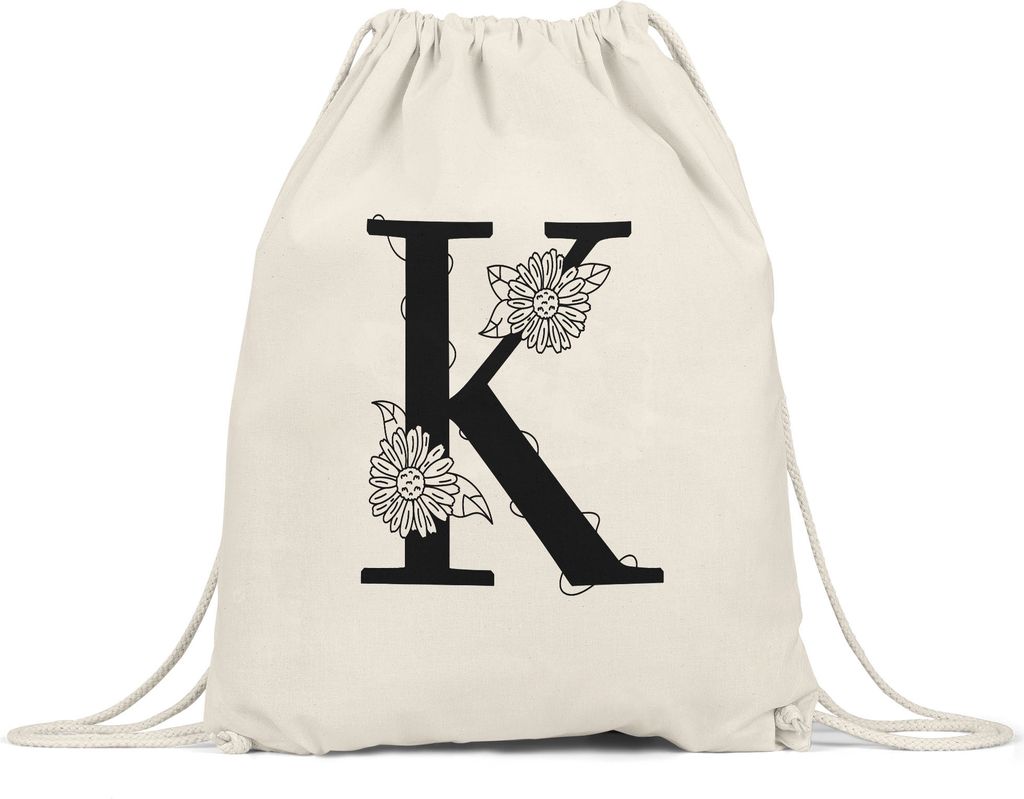 Buchstaben-Tasse K Tasse mit Buchstabe Alphabet Monogramm Blumenmotiv Geschenkidee Anfangsbuchstabe