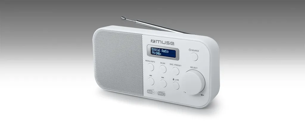 Radio Muse Blanche DAB+ sans Grésillement avec Secteur et Piles M-102 DB