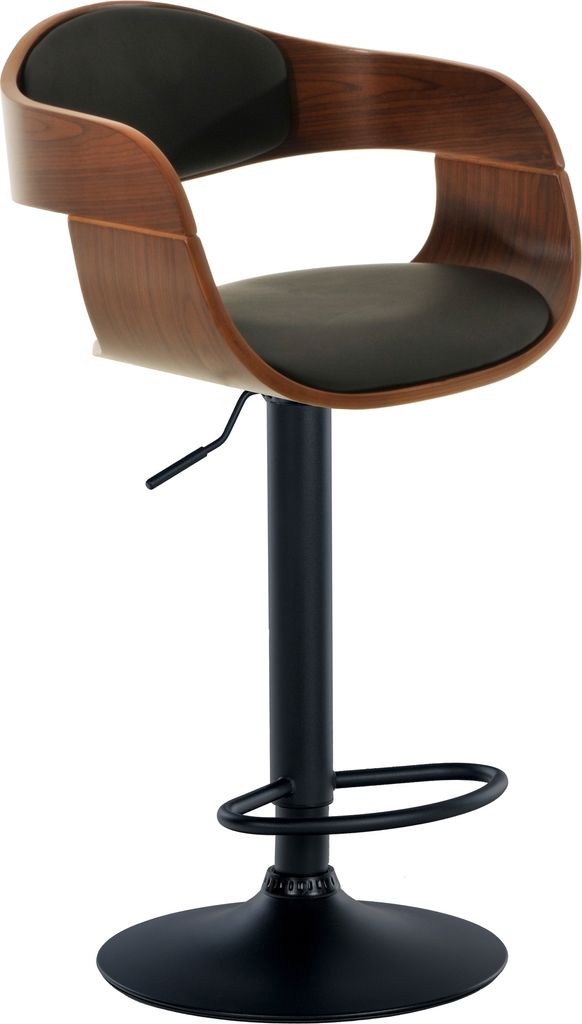 CLP Barhocker Kingston höhenverstellbar drehbar mit schwarzem Metallgestell schwarz/grau Material Kunstleder