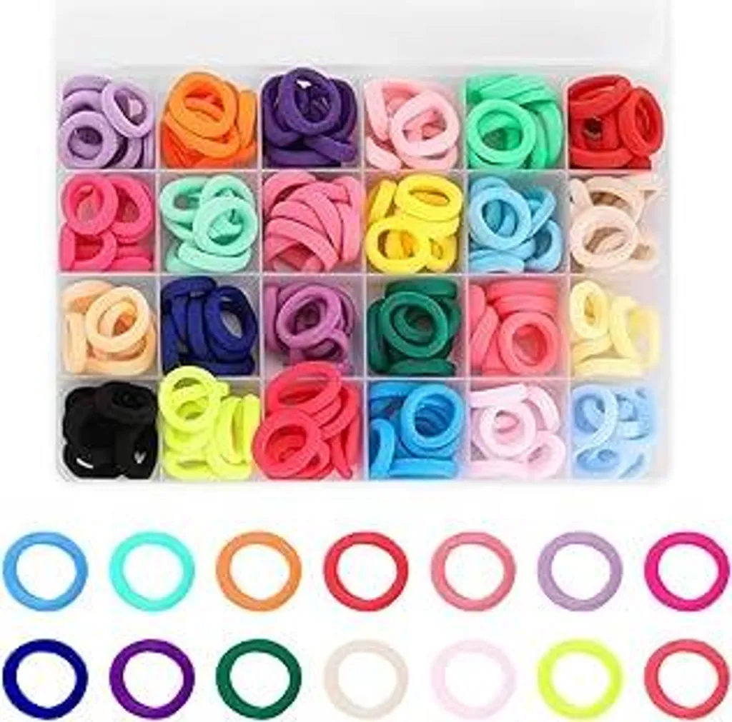 Set Regalo Accessori Capelli Bambina: 400 Elastici Mini Rainbow