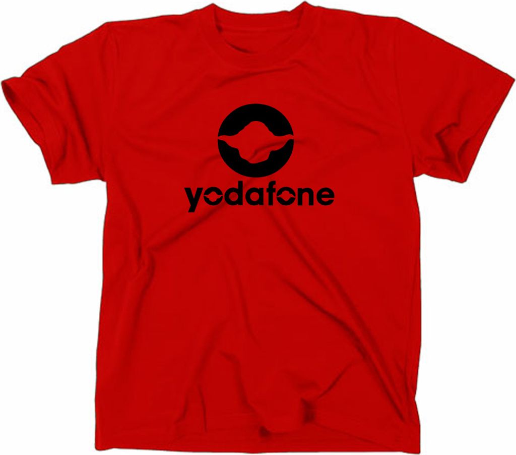 Styletex23 T-Shirt Yodafone Fun Logo, Rot, L
