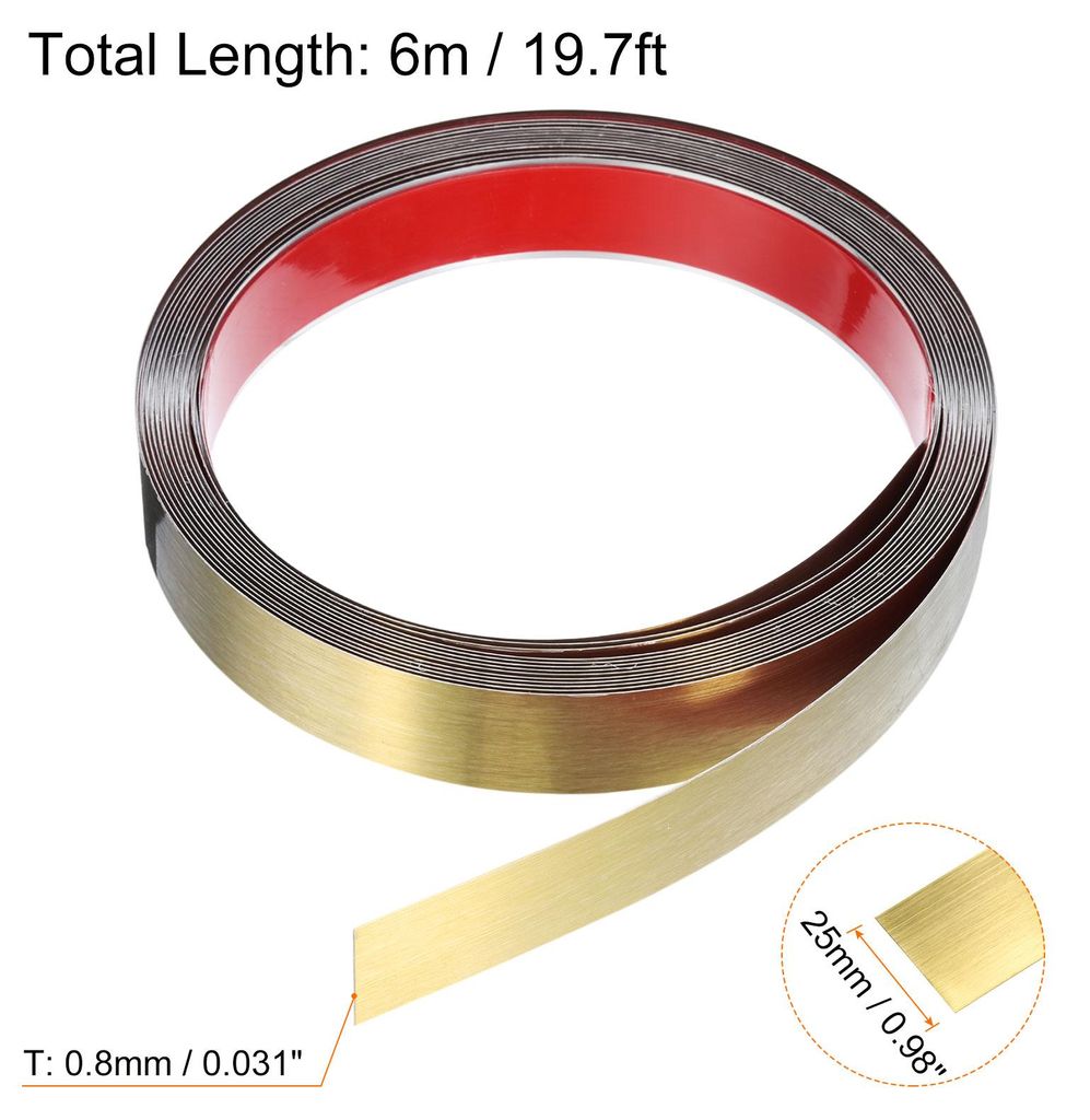 6m x 25mm Zierleisten Selbstklebend, Wandleisten zum Aufkleben und Anbringen von Rahmen, Edelstahlleiste mit gebš¹rstetem Finish fš¹r Wand, Dec...