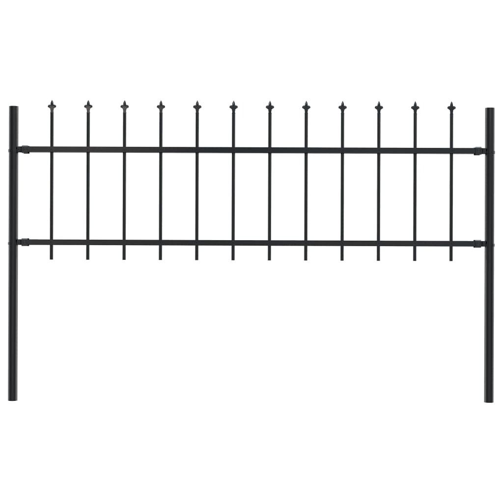 Zahradní plot Woerden s hrotem, ocel, 181 x 60 cm, černý Obrázek produktu 