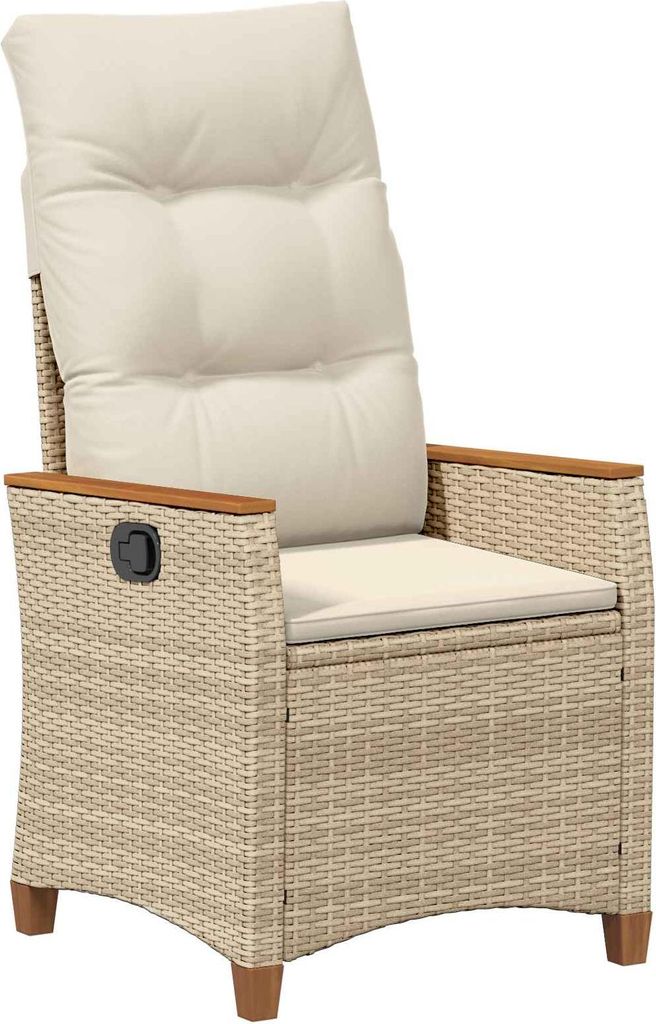 vidaXL Verstellbarer Gartenstuhl Beige und Creme 64 x 57,5 x 112 cm