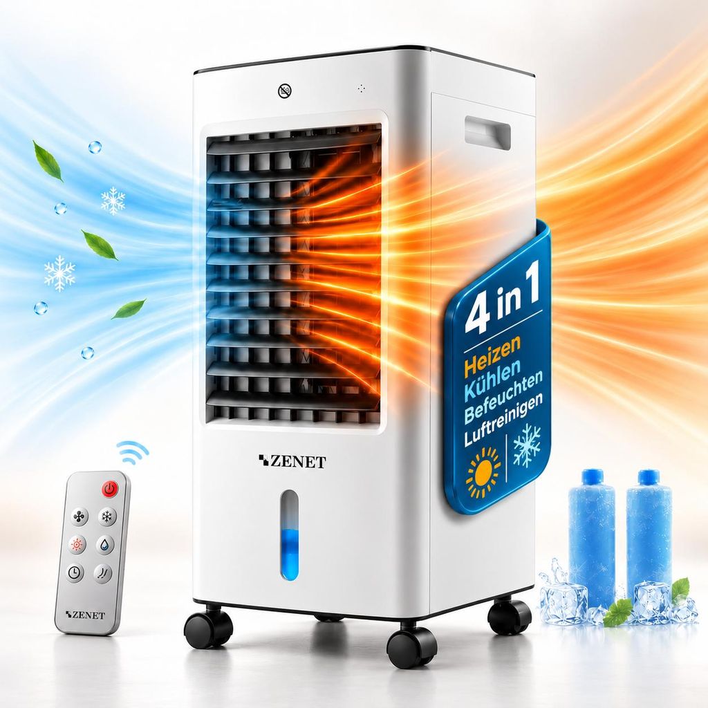 Mobiles Klimagerät 4in1 Heizen, Kühlen, Luftreinigen, Produktbild 
