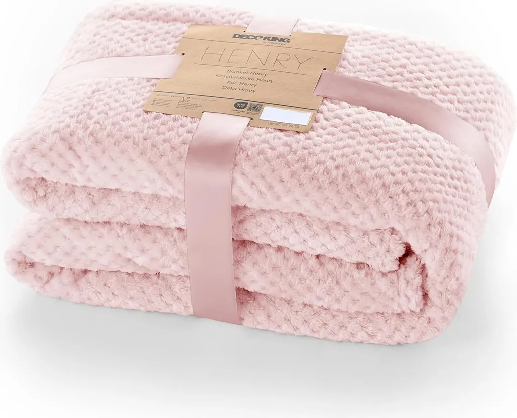 Plaid Scandinavo DecoKing Henry 150x200 Rosa - Design Microfibra